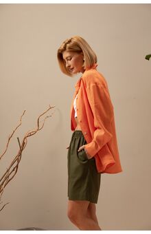 Рубашка женская Лён, Цвет: Оранжевый, Размер: 42, изображение 5