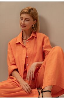 Рубашка женская Лён, Цвет: Оранжевый, Размер: 42, изображение 12