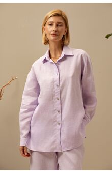 Рубашка женская Лён, Цвет: Лиловый, Размер: 42, изображение 5