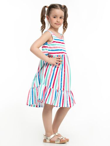 Платье детское Радуга, Цвет: Белый, Размер: 98 (98 - 56 - 51)